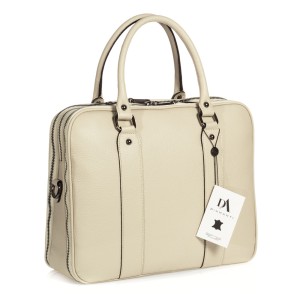 Servieta din piele naturala laptop 14" DiAmanti Savona Bej
